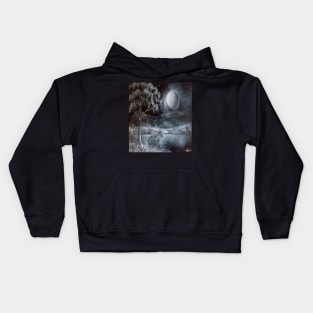 Moon Lake landscape Kids Hoodie